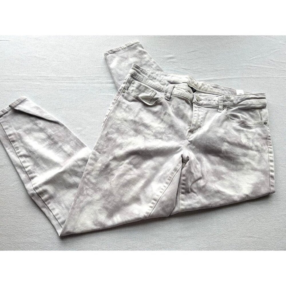Gap Jeans Women's Size 12 Skimmer Legging‎ Gray White Tie Dye Stretch Mid Rise